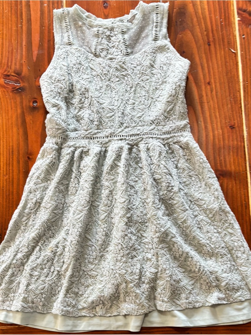 Sleeveless Lace Fit-and-Flare Dress